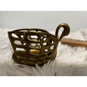 Brass Swan. The Emporium Collection Taiwan ROC Gold Brass. Trinket holder.